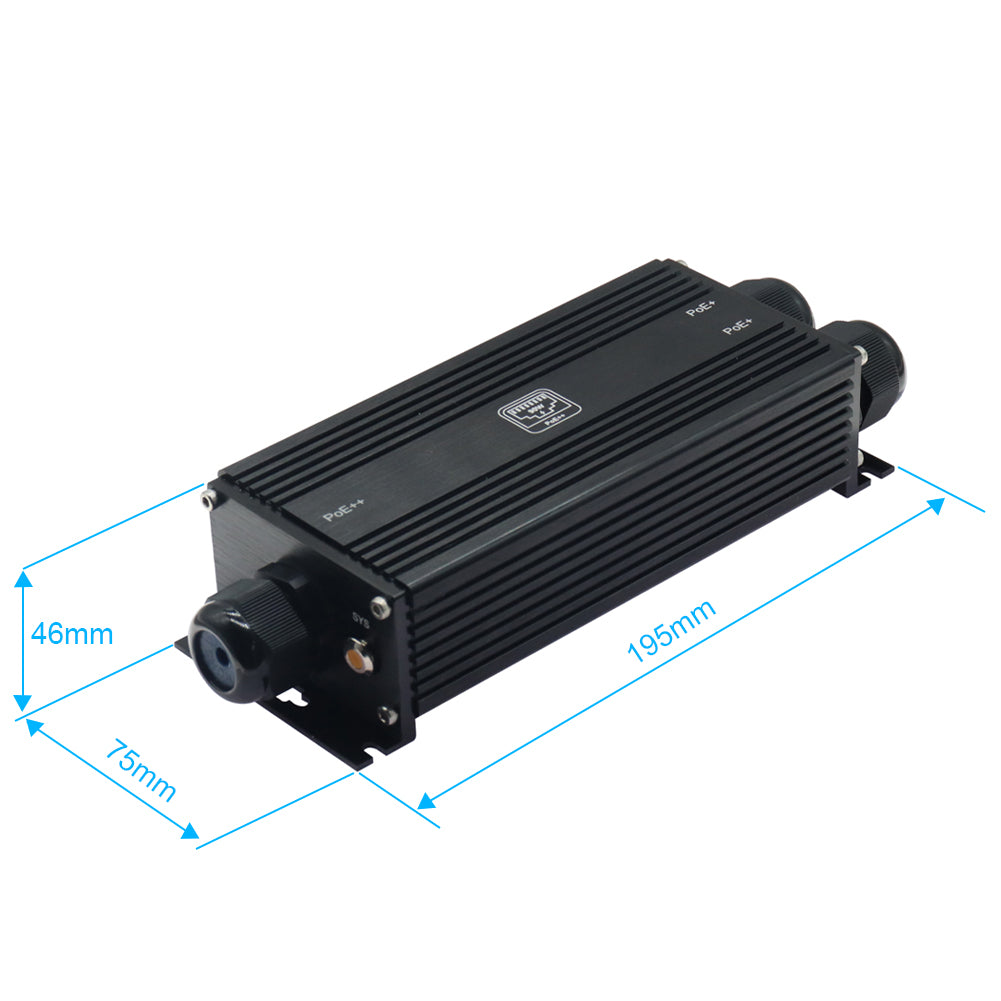 Industrial Gigabit PoE Extender, IEEE 802.3af/at/bt, IP67 Waterproof Outdoor PoE Repeater